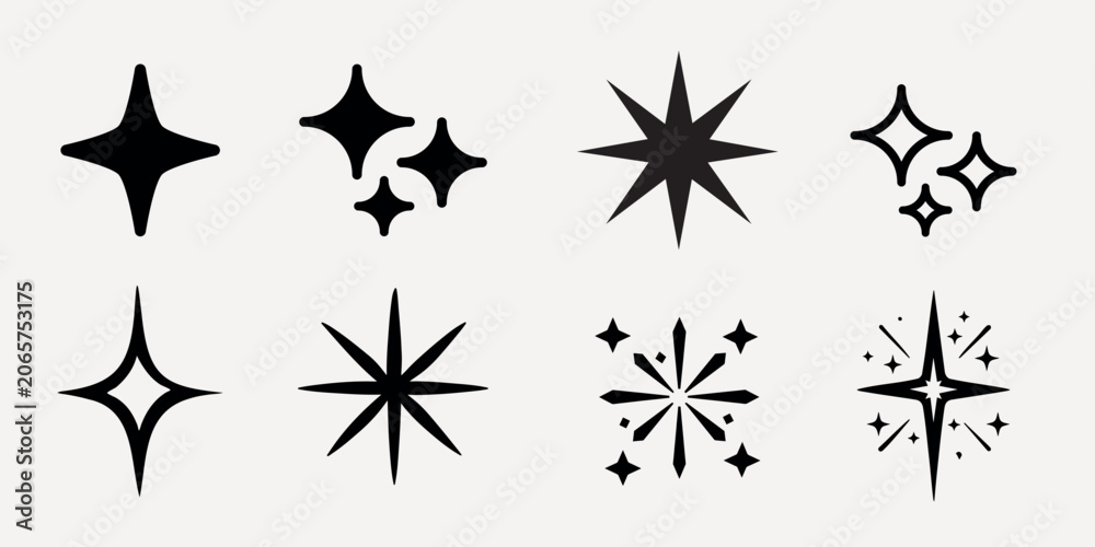 Obraz premium Assorted starburst vector icons set