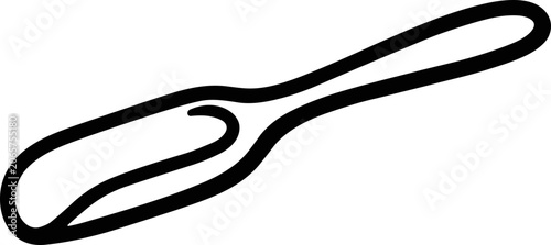 Foto Minimalist spoon outline, simple drawing, kitchen utensil, cooking tool, hand-dr