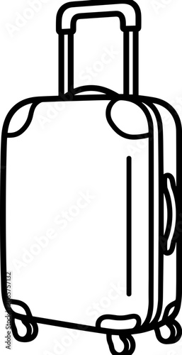 Modern Rolling Suitcase Illustration - Travel Luggage Icon