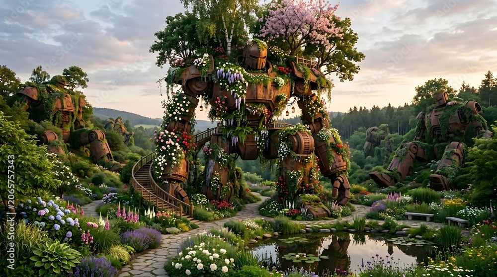 Fototapeta premium Ancient Robot Garden