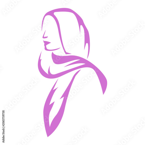 Sticker Beautiful Muslim Woman Wearing Hijab