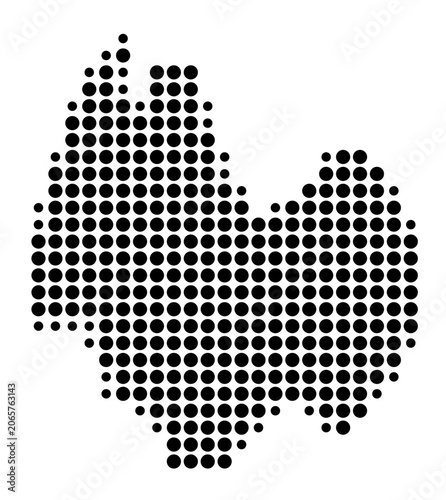 Bild auf Leinwand Symbol Map of the Urban county Debrecen (Hungary) showing the area with a patter