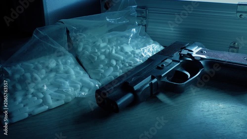 Street Drugs And Gun Crime Scene
