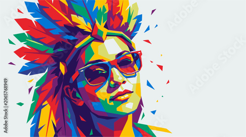 Photos Colorful Portrait of a Man.