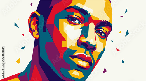 Tableau sur toile Colorful Portrait of a Man.