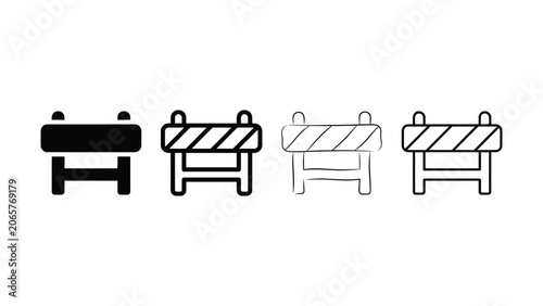 Photos Road barrier barricade icon evolution set editable vector