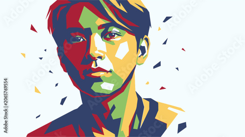 Fotografia Colorful Portrait of Young Man.