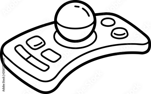 Retro Joystick Controller with Trackball and Buttons, Vintage Gaming Input Device