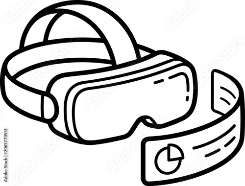 Virtual Reality Headset Illustration - Modern Technology and Future Entertainment