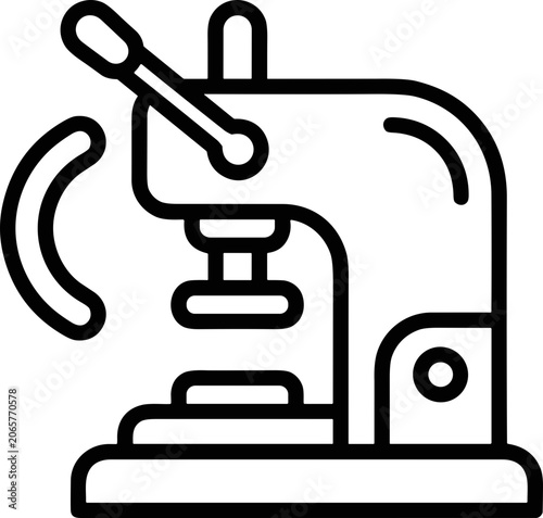 Industrial Button Press Machine Icon - Sewing, Crafting, Manufacturing Tool