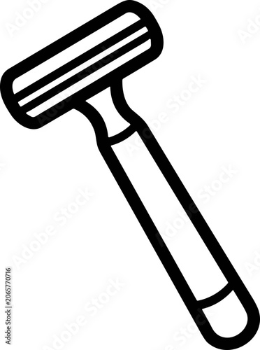 Simple line drawing of a disposable razor. Clean and modern icon for personal care.