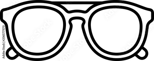 Minimalist Outline Icon of Round Sunglasses