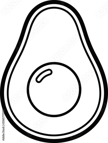 Avocado outline icon, simple and clean vector illustration