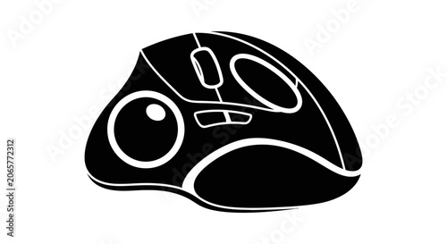 Black and White Trackball Computer Mouse Icon