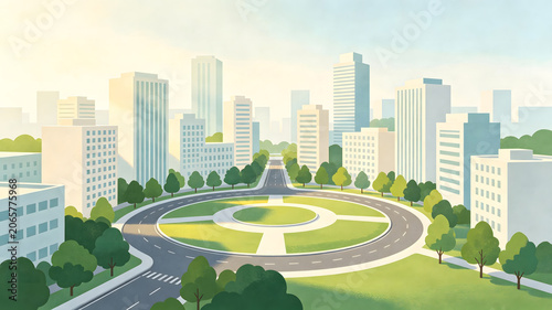 Green low carbon city business background