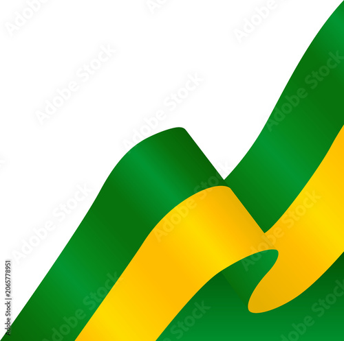 Cuadro en lienzo Brazil Flag Waving Ribbon Illustration