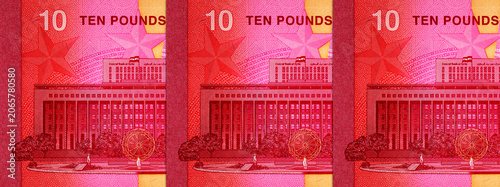 Obraz na plátně New 10 pounds Syrian banknote Features the Central Bank of Syria headquarters building in Damascus