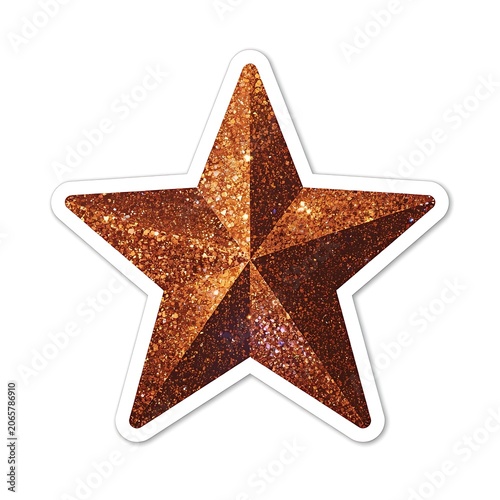 Glitter Star Sticker with Metallic Holographic Shine on  Background