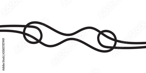 Fotografia Black wiggly squiggly hand drawn line illustration