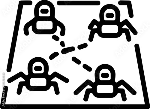 Robotic Spiders Network Connection Concept