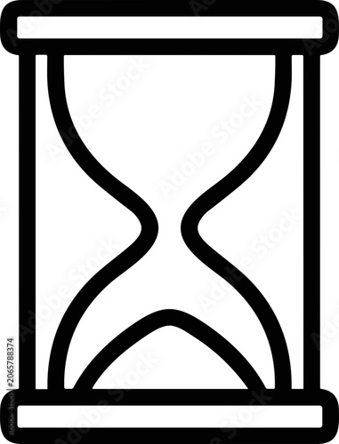 Hourglass icon outline, symbol of time passing, countdown, deadline, and measurement