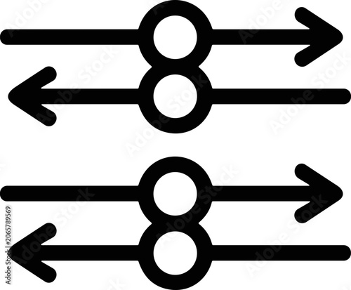 Vászonkép Opposing Arrows Symbolizing Conflict, Direction, and Connection