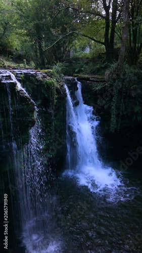 Landscape along a river near San Pedro del Romeral. Pas-Miera region. Pasiegos Valleys. Cantabria. Spain. Europe