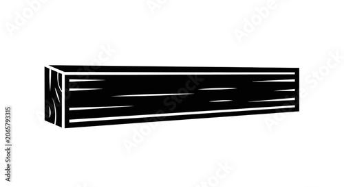 Black and White Wood Beam Icon Illustration