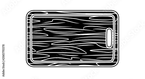 Black and White Wooden Cutting Board Icon