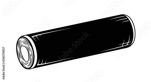 Black Fabric Roll Textile Material Illustration