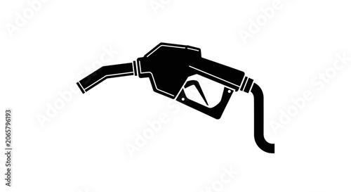 Black Gas Pump Nozzle Icon Isolated on White Background