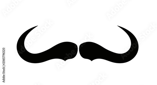 Black Handlebar Mustache Silhouette Icon