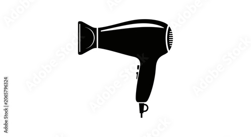 Black Hair Dryer Icon Silhouette
