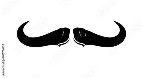 Black Handlebar Mustache Icon Isolated on White Background