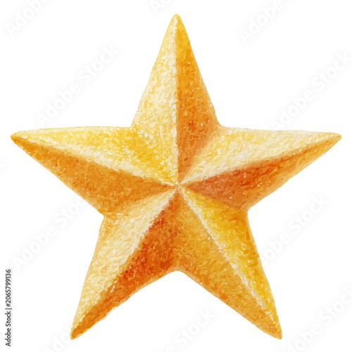 Foto Star watercolor vector illustration, high-quality artwork isolated on a pure white background