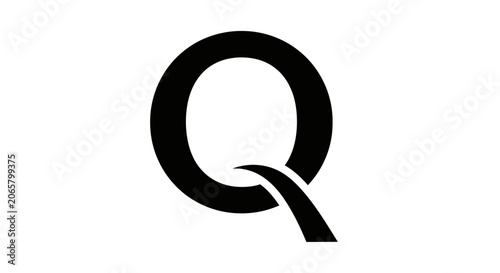 Black Letter Q Logo Design Element