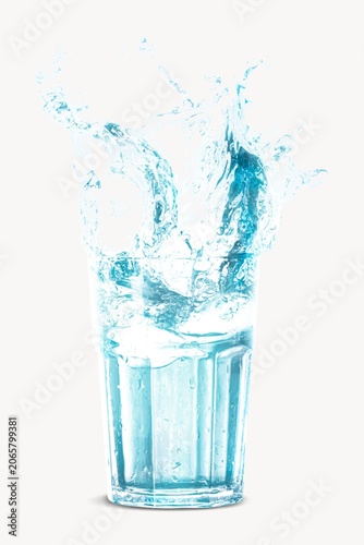 Tableau sur toile Glass of water splash, drink image