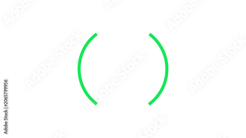 Obraz na płótnie Green bracket arcs forming parenthesis shape on white background
