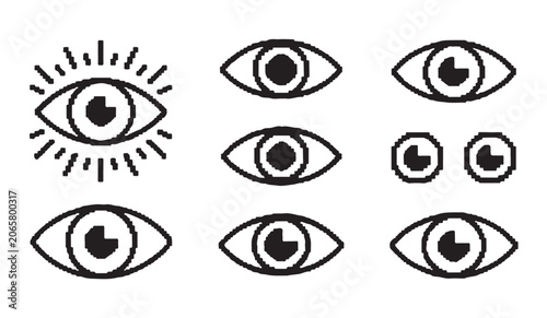 Bild auf Leinwand Pixel eye set