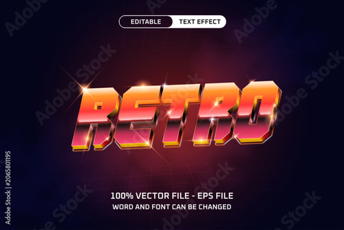Retro Synthwave Chrome Editable Text Effect