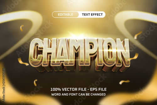 Champion Gold Luxury Editable Text Effect