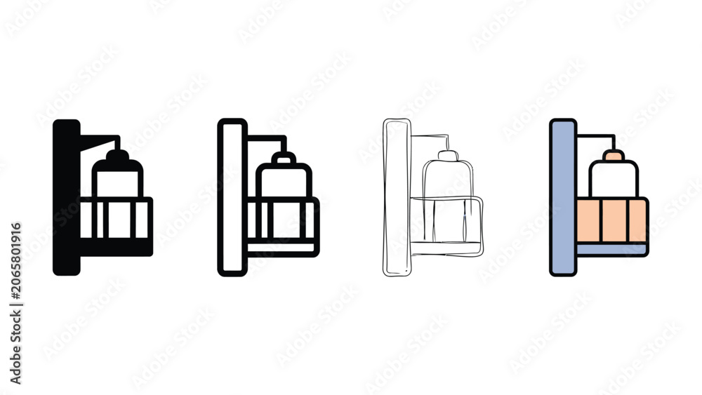 Obraz premium Construction material hoist lift icon evolution editable vector