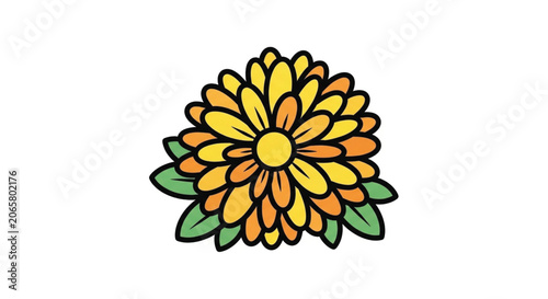 Colorful illustration of a flower.