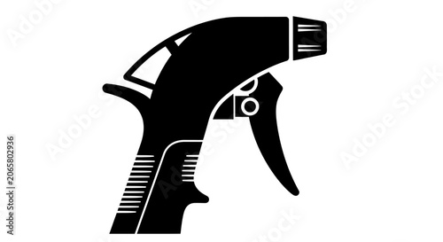 Black Silhouette Icon of a Spray Bottle Trigger Nozzle