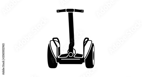 Black Silhouette Icon of a Two-Wheeled Self-Balancing Electric Scooter