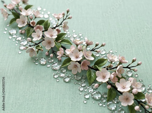 Thematic background depicting porcelain cherry blossoms glass with artistic flair