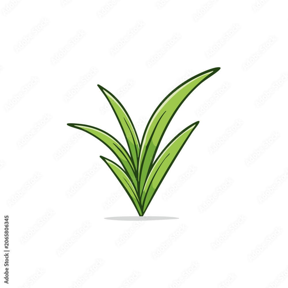 Fototapeta premium Vivid Green Grass Sprouts Growing Upward Illustration