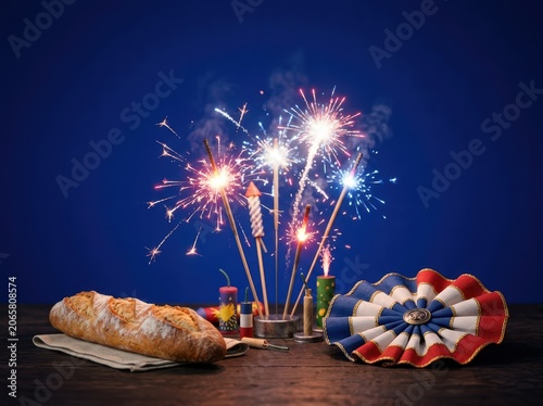 Eye-catching presentation of bastille day theme deep blue suitable for greeting cards