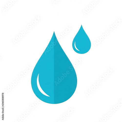Blue water drop icons representing hydration and liquid resource