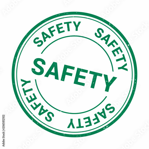 Green Safety Stamp Logo Isolated On Transparent Background For Use
